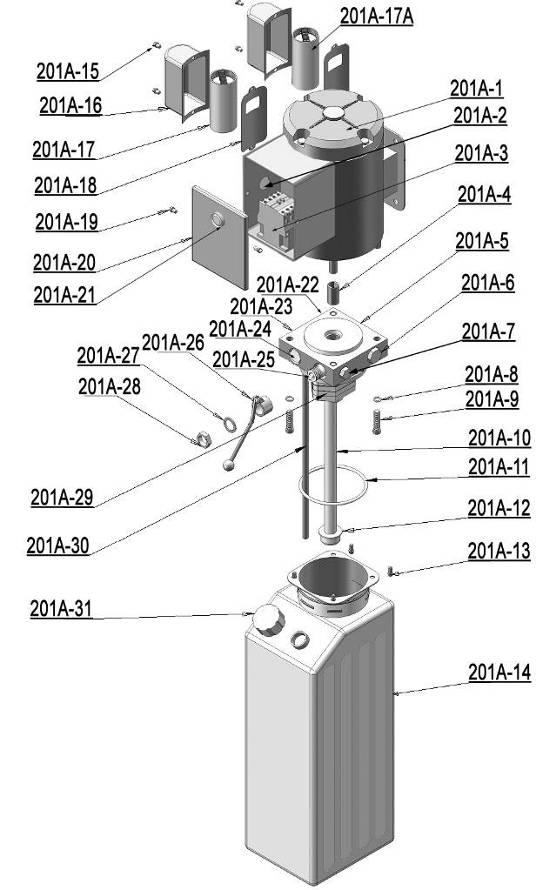 Illustration of hydraulic valve for ATLAS hydraulic