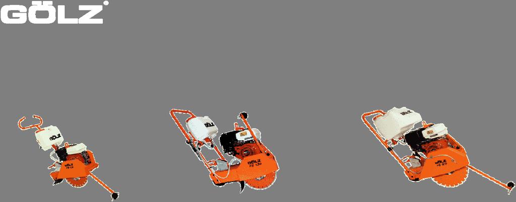 FLOOR SAWS GÖLZ FS125 FS130 FS170 Comfortable cutting depth adjustment Lifting of the blade by foot pedal long Blade Shaft - thereby allowing excellent blade life Automatic v-belt tensioning (Model
