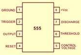 555 TIMER IC- functioning as an accurate time-delay generator.