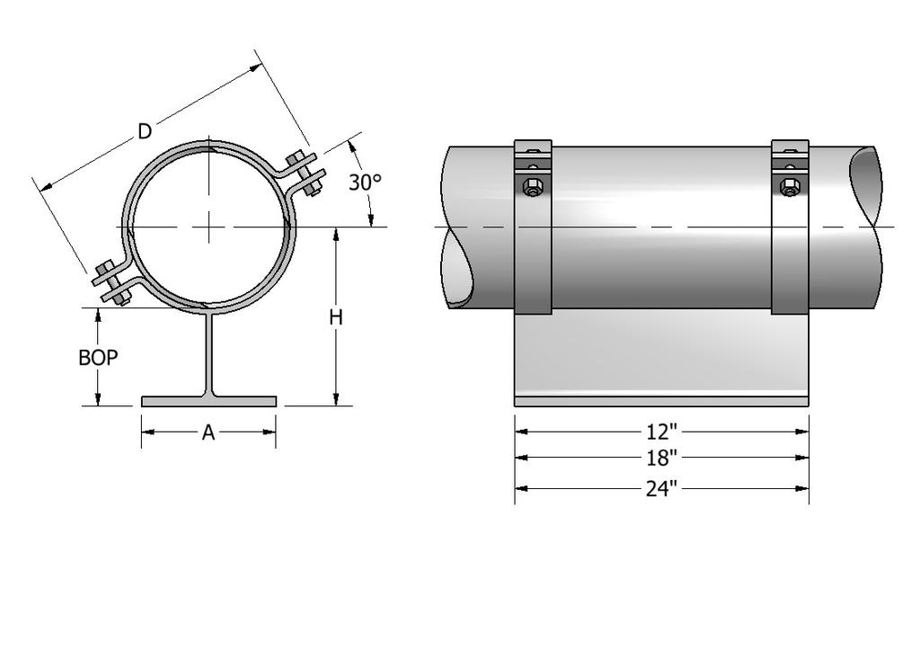 713-849-3366 www.aaatech.com info@aaatech.com Page 15 FIG. 5020 SPLIT BEAM PIPE SHOE W/CLAMPS APPLICATION: The Fig.