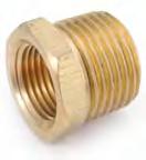 HOSE & FITTINGS Hex Bushing Male Pipe Size Female Pipe Size 70582 1/4 1/8 70584 3/8 1/8 70585 3/8 1/4 70587 1/2 1/8 70588 1/2 1/4 70589 1/2 3/8 70590 3/4 1/4