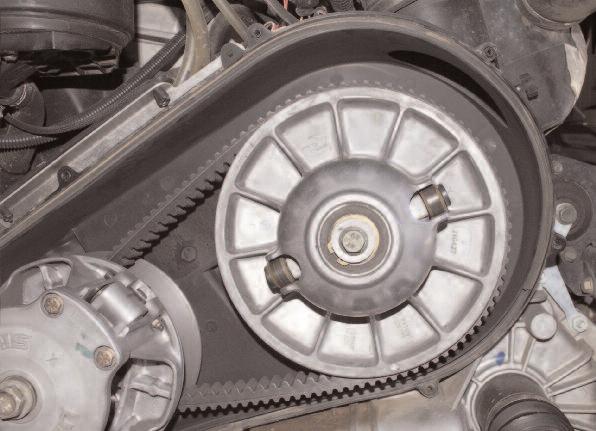 Clutch Installation E-1. Use brake clean and a clean rag to clean the tapered shaft on the RZR and the tapered mating surface of the primary clutch.