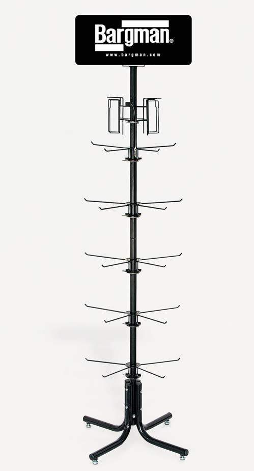 MERCHANDISING MATERIAL BARGMAN S SPINNER DISPLAY RACK 90-80-760 SPINNER DISPLAY RACK Bargman s new spinner display rack maximizes product availability while only using a minimal amount of floor space.