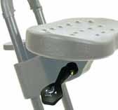 Unlimited seat height adjustment within a 10" range Gravity lock system Seat angle adjustment within a 20 range Seat rotates left and right with