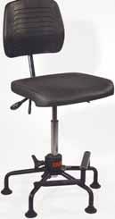 Widest Height Range 17" to 35" Contoured Industrial Chair Large, contoured seat 19"w x 17 1 2"d of self-skinning foam.