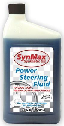 Synmax Power Steering Fluid: Aerospace / Synthetic Base Oils Poly X Viscosity Stability Seal Rejuvenation Premium Anti-Wear Technology DLA Diamond Like Additive Protection