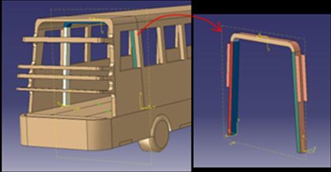 ABAQUS 6.10 (Abaqus, Inc., Providence, RI). 2. Materials and Methods 2.1 Design of Composite Roll Bar Fig. 1 shows the shape and mounting configuration of the composite roll bar.