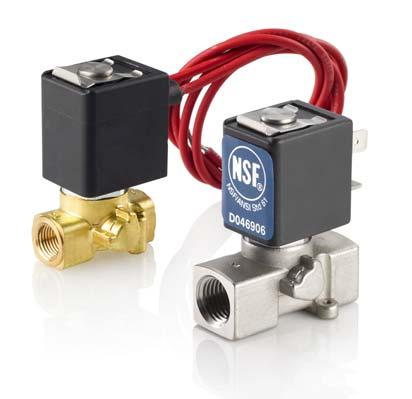 ANSI Accredited Program PRODUCT CERTIFICATION 4 Direct Acting Subminiature Solenoid Valves /8" and /4" NPT 8256 Features 2-way normally closed operation Compact design Brass and 36 stainless steel