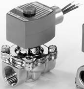 4 Direct Acting Low Pressure Solenoid Valves Brass or Stainless Steel Bodies 3/8" to 3/4" NPT 8030 Features Operate at low pressures: no minimum required; up to 5 psi ( bar) maximum differential