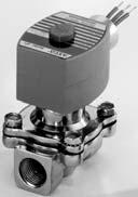 4 Direct Acting or Piloted Aluminum Body Solenoid Valves /8" to 3" NPT 8040 825 Features Lightweight, low-cost valves for air service Ideal for low pressure applications Provides high flow, Cv up to