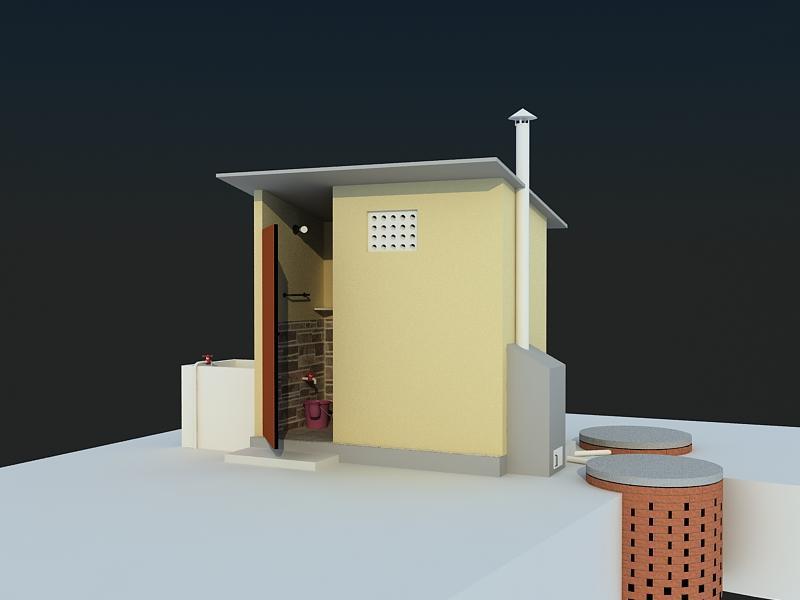 Gramalaya Tiruchirappalli Model-7 individual Household Toilet Attached Bathroom With
