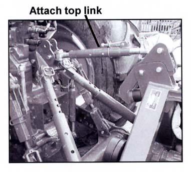 Attaching Your Machine To The Tractor Using 3 Point Linkage 13. Fit top link to machine and the tractor 14.