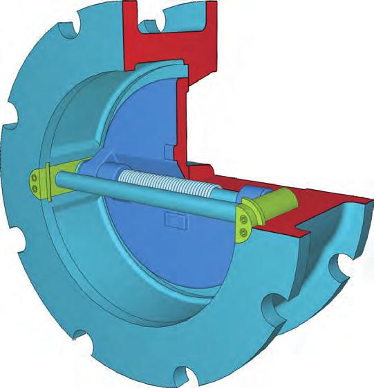 unnecessary stress on the check valve Split Disc Design minimizes