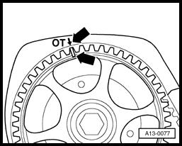 Engine, disassembly and assembly (Page 13-16) - Install toothed belt guard center and lower sections.