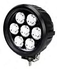 W0706500: 70 Watts, 6 Round White Ultra High Intensity LED Heavy-Duty Worklight with Black Painted Aluminum Alloy