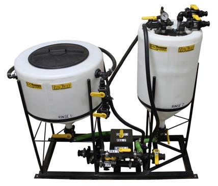 Tru-Kleen Chemical Processor Loads Chemical from Totes or Barrels without a pump (your Transfer Pump powers the Banjo Venturi to create suction) Mechanical Measuring - No Meters Induction of Chemical