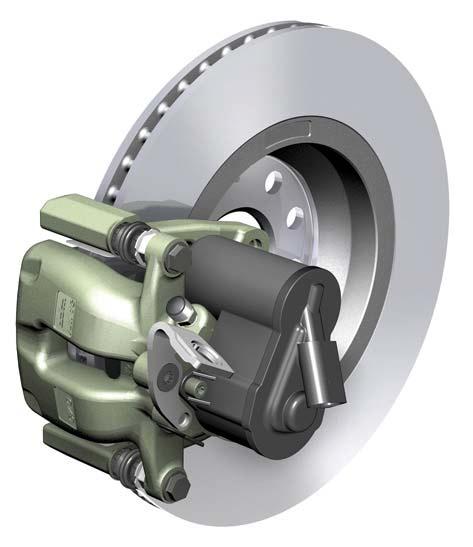 System components The rear brake actuators The brake actuators are electromechanical positioning units and are integrated in the brake calipers of the rear wheels.