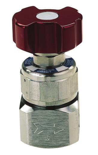Flow Limit Safety Shutoff Valves Model 1 Model 1 Series flow limit safety shutoff valves automatically shutoff all flow from the cylinder when flow exceeds a factory preset level.
