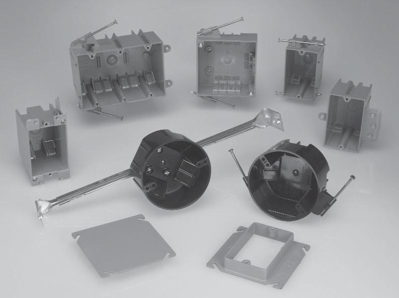 PVC Switch Boxes Applications: Eaton's Crouse-Hinds non-metallic switch and outlet boxes are used: In branch circuit wiring as a splice point To mount wiring devices such as switches and receptacles