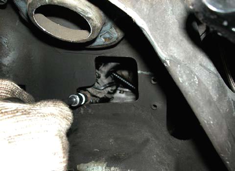 14. Loosen the pinch bolt that attaches the steering shaft to the rack and pinion.