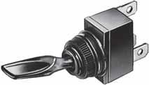 Switches On-off switches Toggle switch.with 2V bulb. With three 6.3 mm blade terminal contacts.