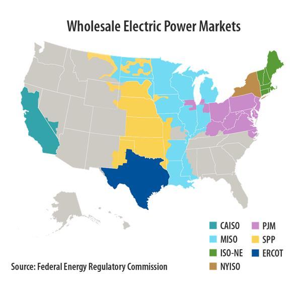 Wholesale Electricity Markets Regulated wholesale markets are comprised of vertically-integrated utilities that are responsible for the entire flow of electricity to consumers.