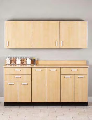 Easily mounts with hook and wall rail mounting system 8066 Base Cabinet with 5 Doors & 3 Drawers 8066 66" 35" 18" 3 adjustable shelves Shipped assembled for easy installation Available with optional