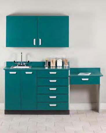 MANAGED CARE QUICK CABINETS with SINK and Desk 8242-9 Wall Cabinet Set with 2 Doors 8242-9 42 24 12 1 adjustable shelf Shipped assembled for easy installation Concealed, self-closing, Euro-style door