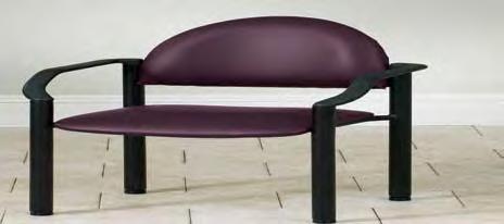 coated frame finish Nylon glides 20 colors of upholstery Contoured seat and back 2 thick, firm foam padded seat Heavy duty 1 1 /2 diameter legs Durable contour plastic