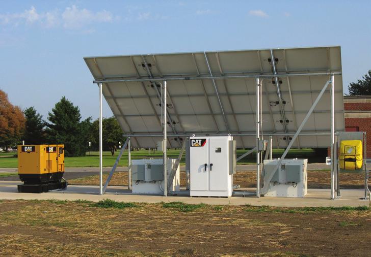 Solar Photovoltaics (PV) Diesel or Gas Generator Sets THE CAT TELECOM HYBRID PACKAGE AND EQUIPMENT We have outlined the Cat telecom hybrid package and product configurations below to illustrate the