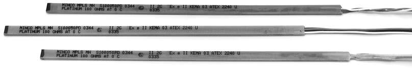 Increased Safety Stator Winding Temperature Sensors EC-Type Examination Certificate KEMA 03ATEX2240 U Overview Insert these thin, laminated RTDs in winding slots to detect high temperatures before
