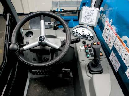 User-Friendly Controls The spacious cab with tilt steering is just the beginning of operator comfort.