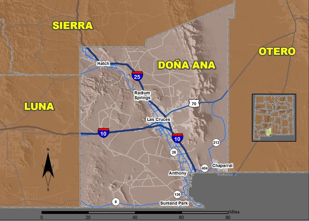 25 Doña Ana County Produced for the New Mexico Department of Transportation, Traffic Safety Division, Traffic Records Bureau, Under Contract 58 by the University of New Mexico, Geospatial and
