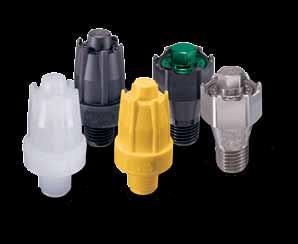 WindJet Nozzles Produce tightly directed round spray pattern Low noise levels Color-coded aluminum caps for easy