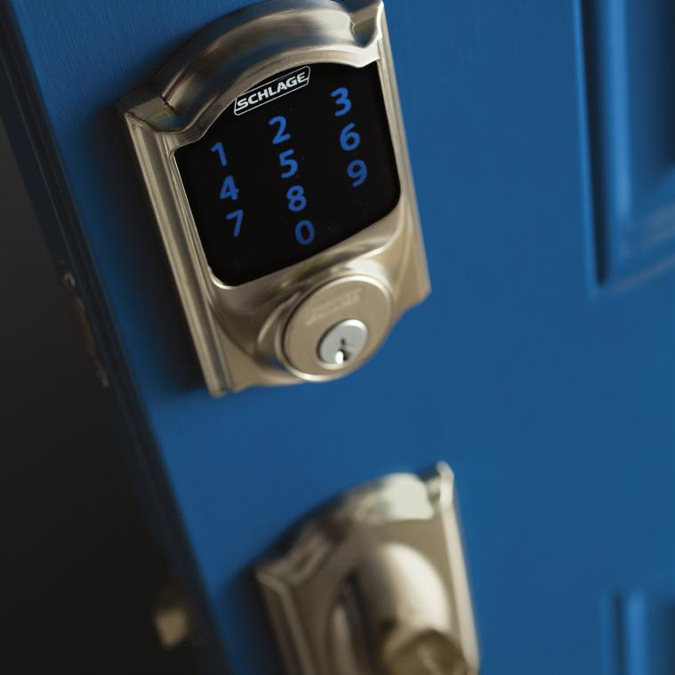 Electronics Connected Connected Deadbolts & Levers Schlage Connect locks feature built-in alarm, keyless entry and Z-Wave compatibility, what s on your doors is now as advanced as what s inside them.