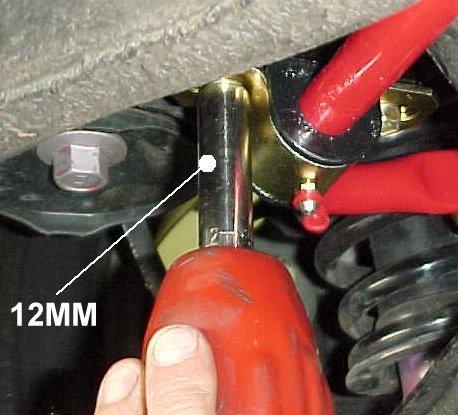 7) Use a 12mm socket or wrench to tighten the sway bar mounting brackets.