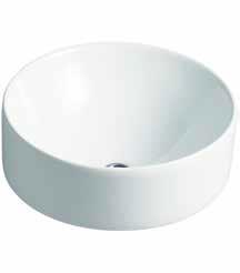 Round Forefront Vessels lavatory with single faucet hole in White Vessels lavatory in White K-2660IN-1-0 K-14800T-0 585 x 460 x 173mm 418