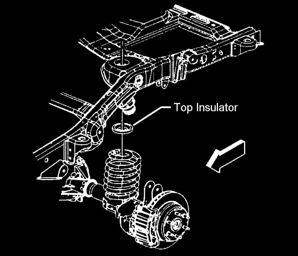11) Carefully lower the rear axle. Do not allow the axle to hang by any hoses or cables. Remove the coil springs and insulators. See illustration 19. Illus.