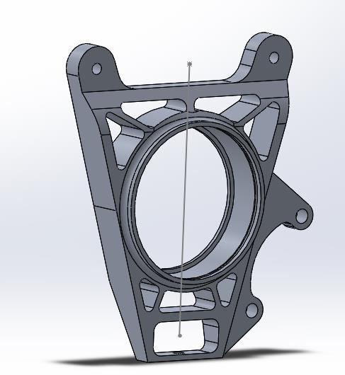 Figure 11: First rear upright alternative design The first proposed real upright alternative design proved to be a great challenge at the beginning of the design phase because there was a great