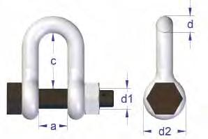 Gunnebo Lifting Standard Shackle, Model #835 Chain Shackle with Bolt, Nut, and Cotter Pin DNV 2.7-1 Compliance -4 F to 400 F Standards: US Fed. Spec. RR-C-271, ASME B30.26, EN 13889 DNV 2.