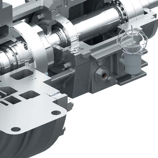A rigid welded base frame prevents shafts misalignment between pump and motor.
