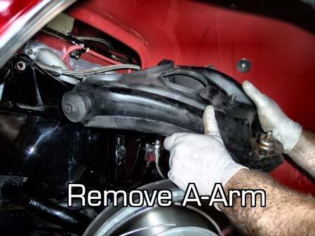 7. Prepare the Hotchkis A-Arm Place the stock piece next to the Hotchkis arm and make sure you have the correct side arm.