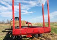 The Farm King 4480 square Bale Carrier is designed to follow the same path as the baler.