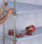 8 Clear Shelf Gard Embossed Polyethylene Shelf Covers The rugged polyethylene plastic easily attaches to all shelving styles Prevents liquids, crumbs and dirt from dropping to shelves below The