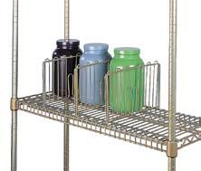 Accessories Shelf Ledges Keeps items from falling off shelves Ledges mount to posts and can be used with all ISS shelves Height: 6" Ledges can be stacked on top of each other for additional height