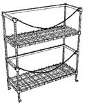 Wine and Beer Storage Keg Racks Comes complete with four 54'' posts, 2 each 3-sided frames, 4 each foot plates, 2 each retainer chains Style A has 2 each dunnage racks with wire grid Style A-1 has 1