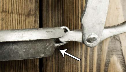 This square nose is what keeps the Genuine Bauer lever in the closed position without requiring a