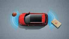 Front and rear parking sensors Obstacles at the front and rear of the vehicle are automatically detected and an audible alert sounds with increasing intensity as the car
