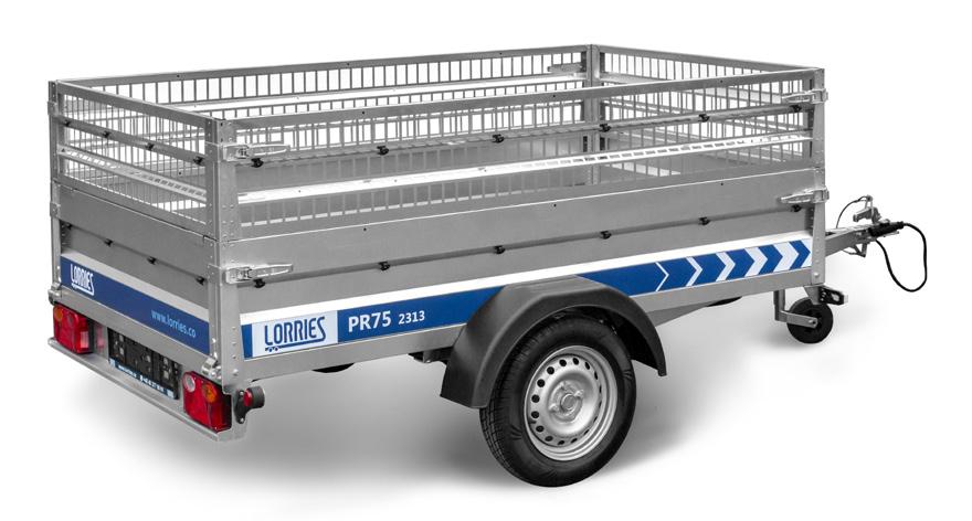 TRAILERS: PR CHARACTERISTICS A series of PR tilted dropside trailers with suspension is characterized by a rigid and durable design of the box body.