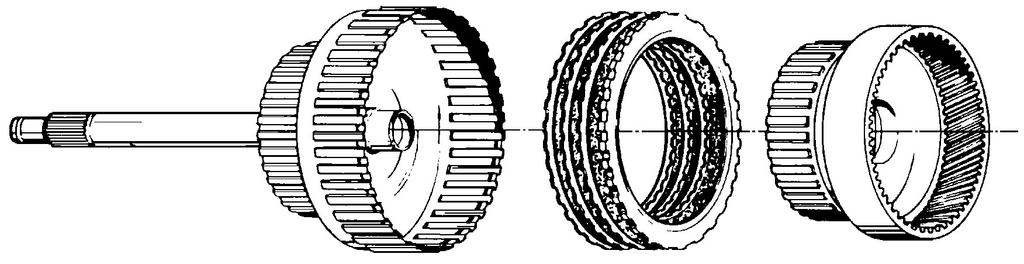 Lesson 2 Fundamentals Apply Devices the clutches are not applied. When the clutches are applied by hydraulic pressure, they rotate together and Driving Clutch the input shaft drives the internal gear.